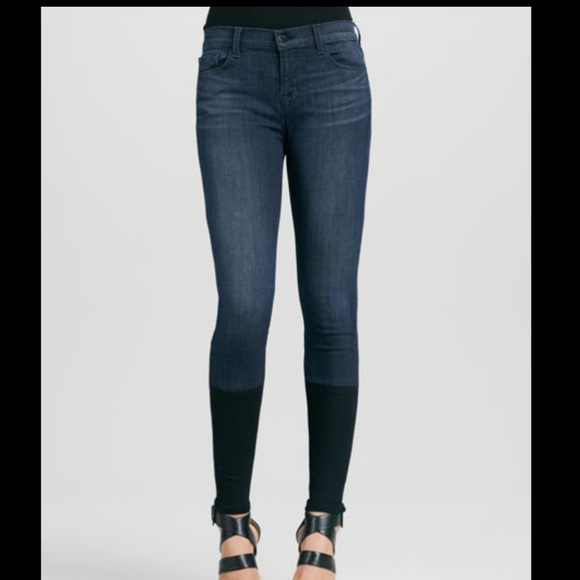 J Brand Snowbird Knit Cuff Skinny Jeans Dark Blue Size 28 Photo Ready - Picture 2 of 13